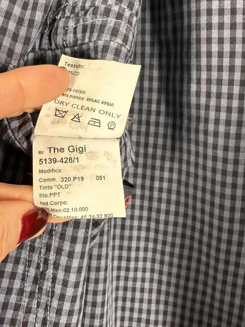 The Gigi Made in Italy Cotton Check Blazer Sport Coat Size 56 Blue Gray US46